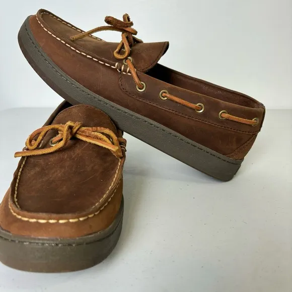 L.L. Bean Campside Brown Leather Moccasin Slip-on Loafers