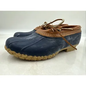 LL Bean Maine Men's Navy Leather/Rubber Low Boat Duck Boots USA Made Size 7
