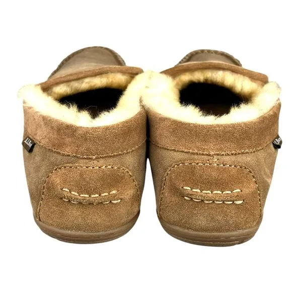 L.L. Bean Mens Wicked Good Brown Suede Moccasin Slippers Size US 12
