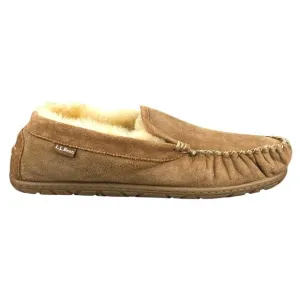 L.L. Bean Mens Wicked Good Brown Suede Moccasin Slippers Size US 12