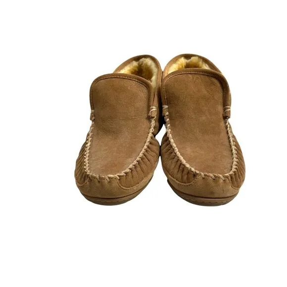 L.L. Bean Men's Wicked Good Slippers Boot Moc Size 10 sheep skin shearling