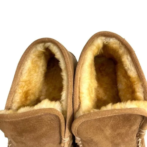 L.L. Bean Men's Wicked Good Slippers Boot Moc Size 10 sheep skin shearling