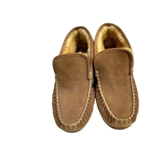 L.L. Bean Men's Wicked Good Slippers Boot Moc Size 10 sheep skin shearling