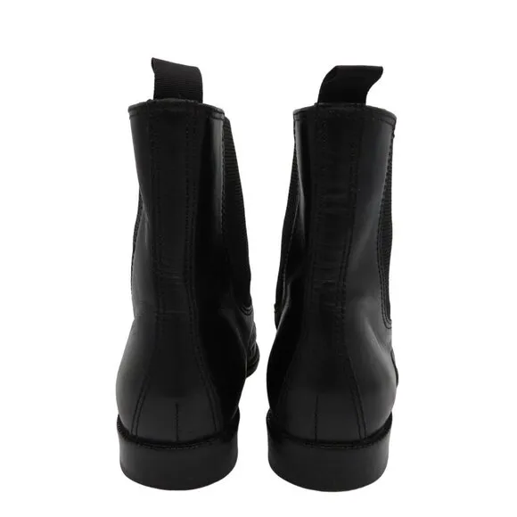 L.L. BEAN Women's Black Leather Ankle Chelsea Boots 6.5 Zip Up Flats