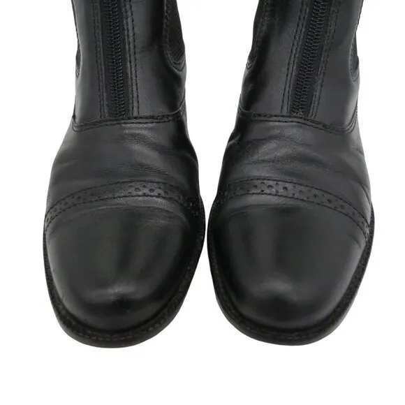 L.L. BEAN Women's Black Leather Ankle Chelsea Boots 6.5 Zip Up Flats