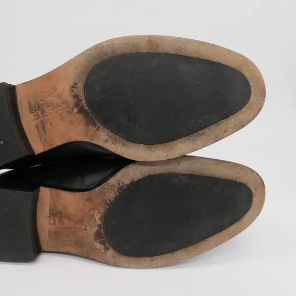 L.L. BEAN Women's Black Leather Ankle Chelsea Boots 6.5 Zip Up Flats