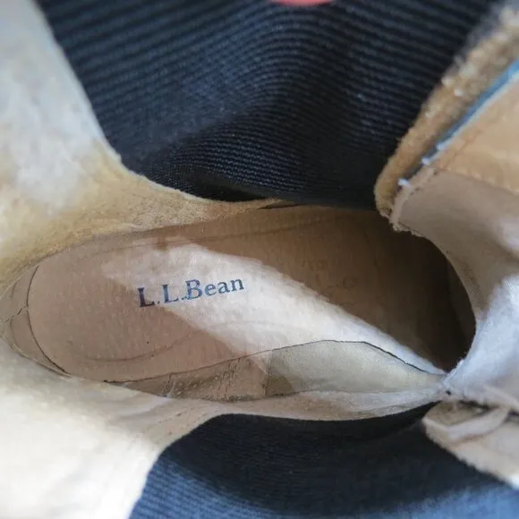 L.L. BEAN Women's Black Leather Ankle Chelsea Boots 6.5 Zip Up Flats
