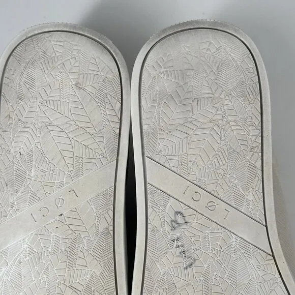 Loci x Nikki Reed Women's Beige Nine Low-Top Logo Canvas Sneakers Shoes Size 38