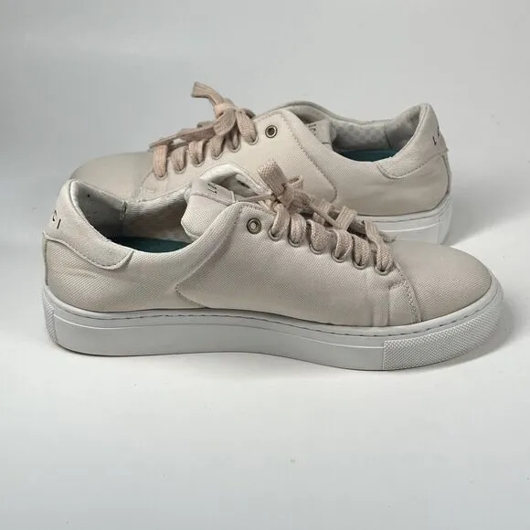 Loci x Nikki Reed Women's Beige Nine Low-Top Logo Canvas Sneakers Shoes Size 38
