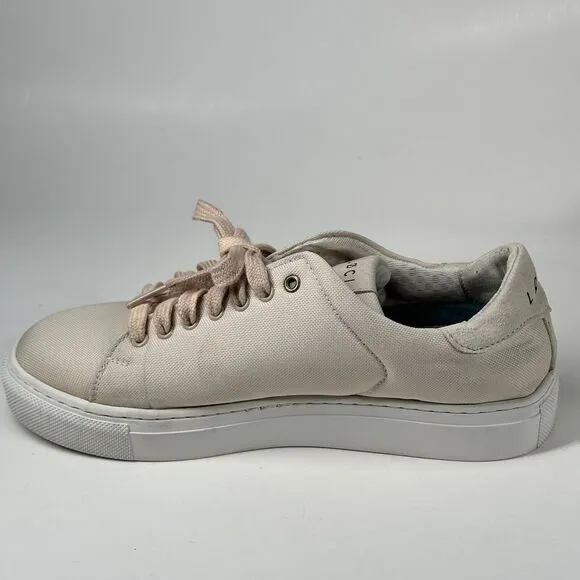 Loci x Nikki Reed Women's Beige Nine Low-Top Logo Canvas Sneakers Shoes Size 38