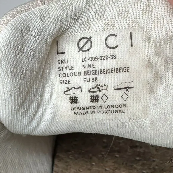 Loci x Nikki Reed Women's Beige Nine Low-Top Logo Canvas Sneakers Shoes Size 38