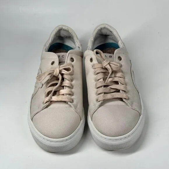 Loci x Nikki Reed Women's Beige Nine Low-Top Logo Canvas Sneakers Shoes Size 38