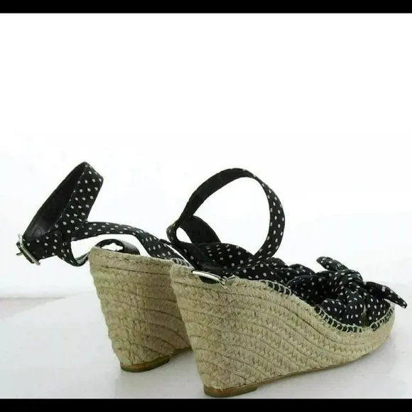 Loeffler Polka Dot Espadrille Wedge
