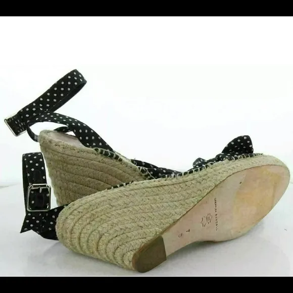 Loeffler Polka Dot Espadrille Wedge