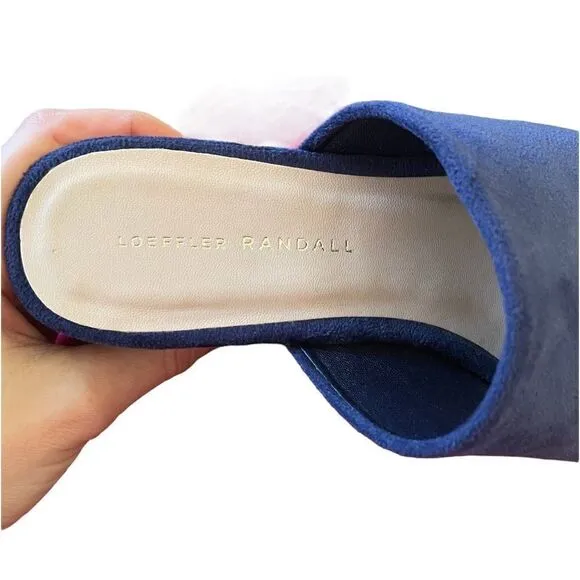 Loeffler Randall Amara Platform Slides Blue Velvet 8