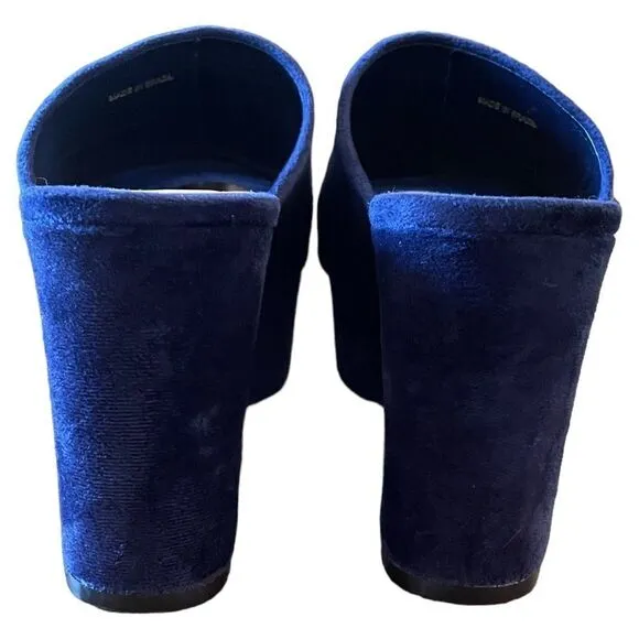 Loeffler Randall Amara Platform Slides Blue Velvet 8