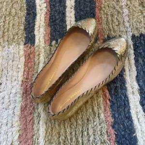 Loeffler Randall leather ballet flats in gold