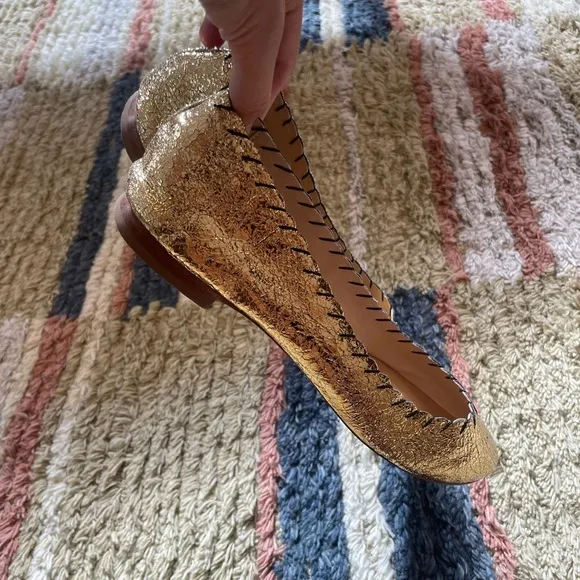 Loeffler Randall leather ballet flats in gold