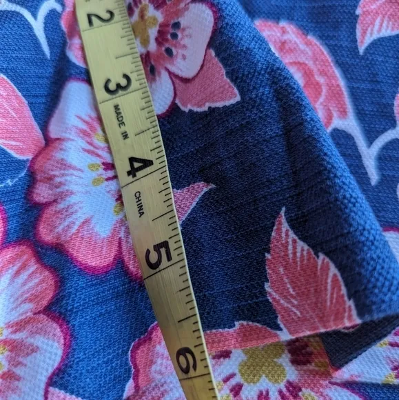 Loft Riviera Tropical Floral Flat Front Shorts Pink Blue Gray White - sz 6