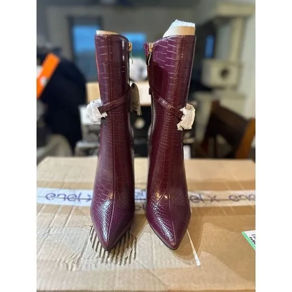 London Rag Nicole Croc Patterned High Heeled Ankle Boots