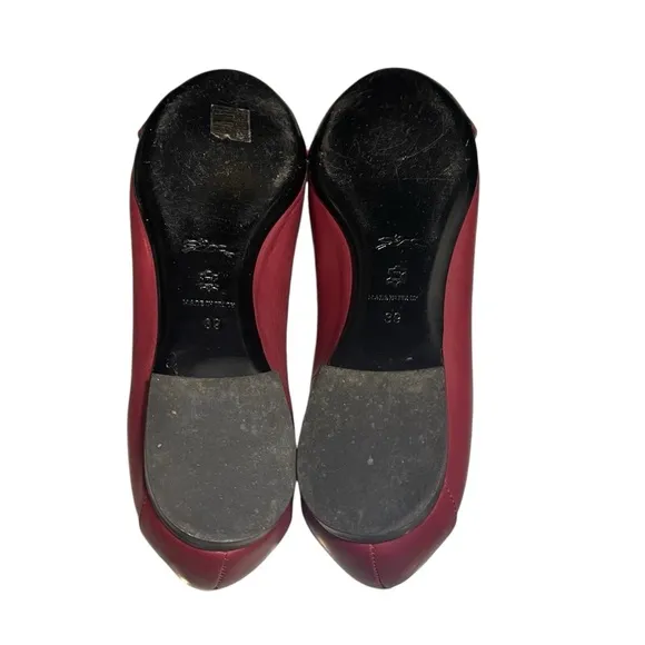 Longchamp Leather Burgundy Ballet Flats 39/8.5