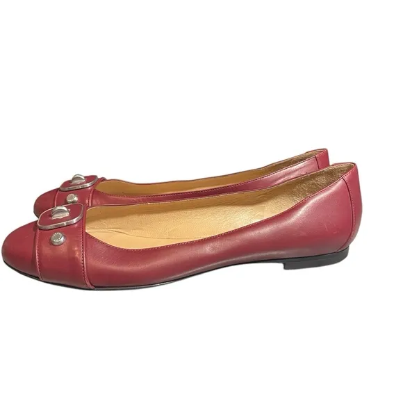 Longchamp Leather Burgundy Ballet Flats 39/8.5