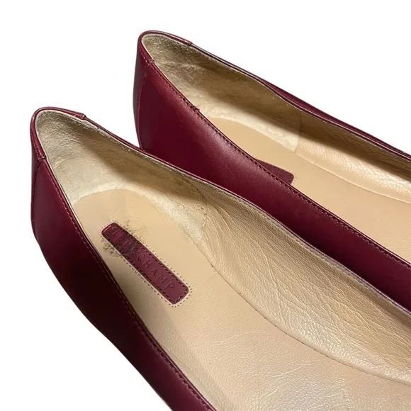 Longchamp Leather Burgundy Ballet Flats 39/8.5