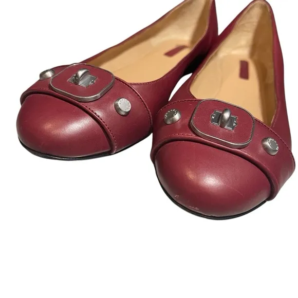 Longchamp Leather Burgundy Ballet Flats 39/8.5