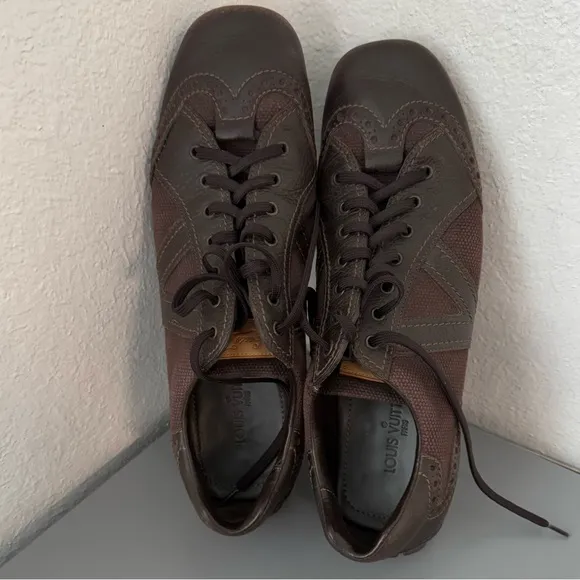 Louis Vuitton Brown Leather Sneakers shoes size 10.5