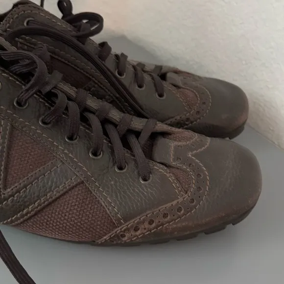 Louis Vuitton Brown Leather Sneakers shoes size 10.5