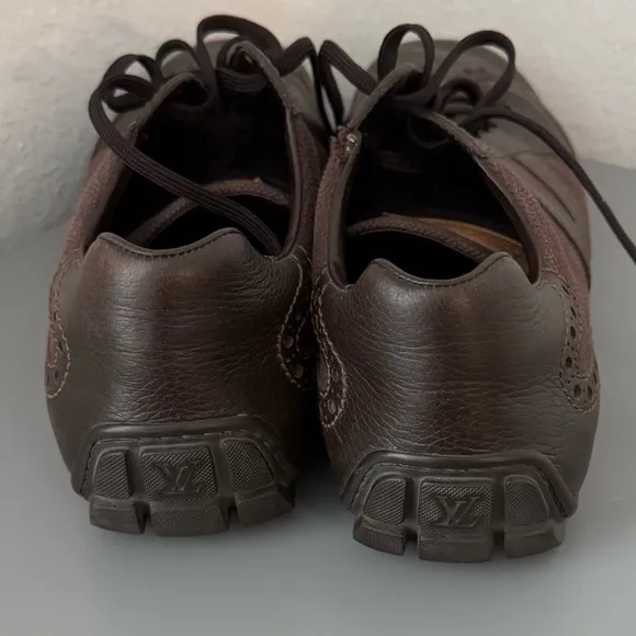 Louis Vuitton Brown Leather Sneakers shoes size 10.5