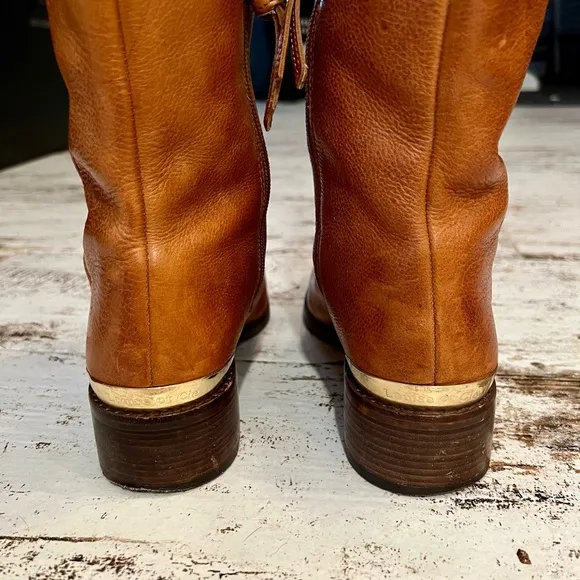 Louise Et Cie Lo-Zada Chestnut Leather Knee High Flat Riding Boots