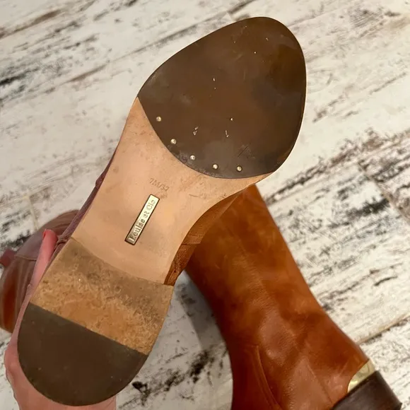 Louise Et Cie Lo-Zada Chestnut Leather Knee High Flat Riding Boots