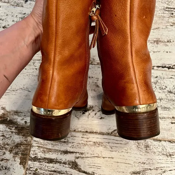 Louise Et Cie Lo-Zada Chestnut Leather Knee High Flat Riding Boots