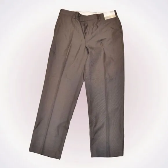 Louis Raphael tailored brown pleat front trousers | Sz 34 x 30, NWT