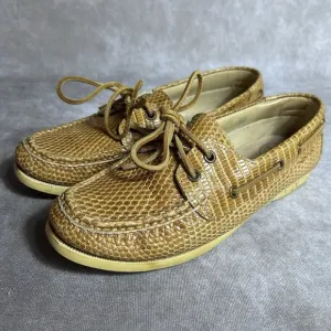 Lounge Lizards Boat Shoes Genuine Lizard Leather Made Brazil Men's Size 9.5B