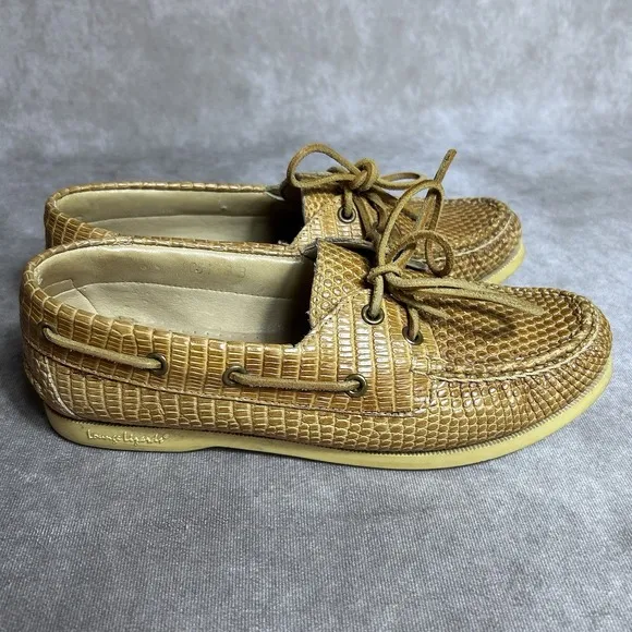 Lounge Lizards Boat Shoes Genuine Lizard Leather Made Brazil Men's Size 9.5B