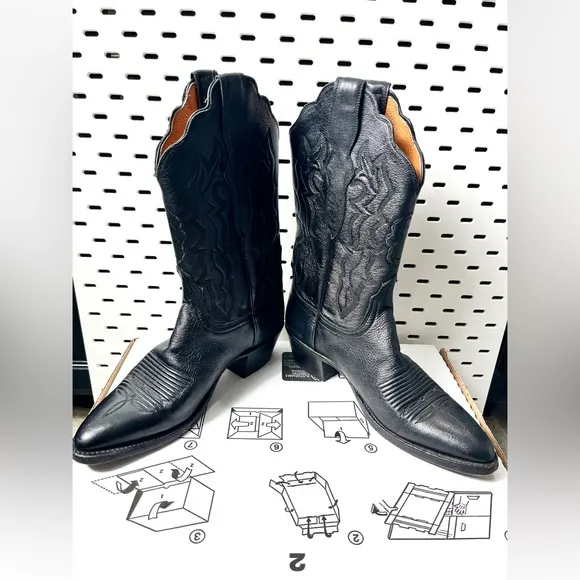 Lucchese Black Heeled Boots