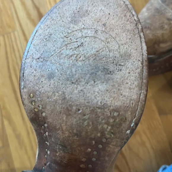 Lucchese sz 6 heeled low cowboy cowgirl boots Brown Leather Ankle good condition