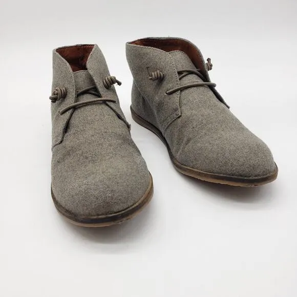 Lucky Brand Ashbee Lace up Canvas Chukka Boots in Brindle Flannel 6.5