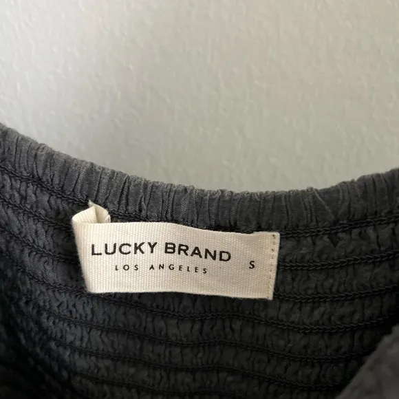 🆕LUCKY BRAND Eyelet Mini Dress Washed Black-Size Small