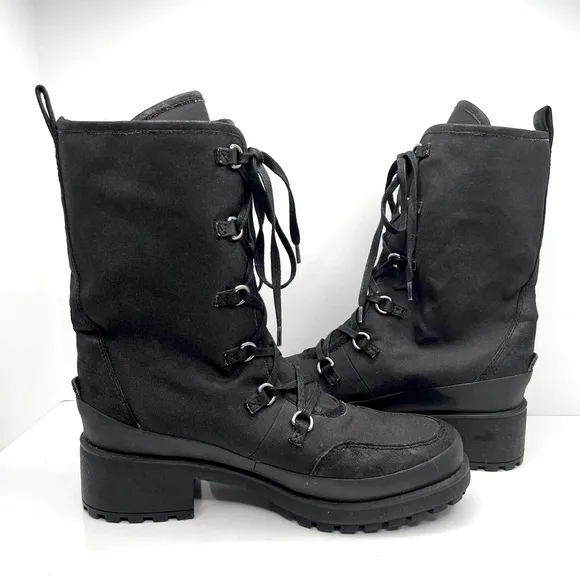 Lucky Brand military combat tall lace up lug sole women’s boots shoes