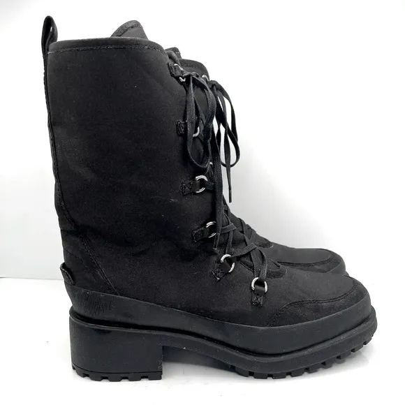 Lucky Brand military combat tall lace up lug sole women’s boots shoes