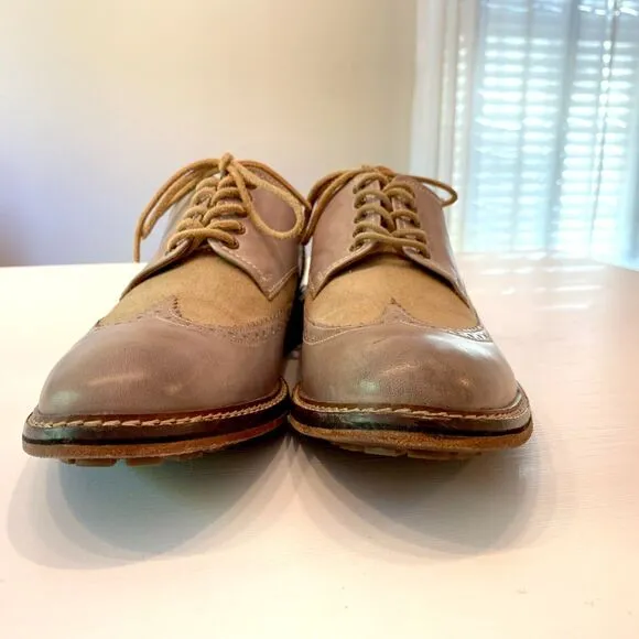 Lucky Men's Hudson Cement Leather‎ &amp; Canvas Wingtip Shoes US Size 11.5 M