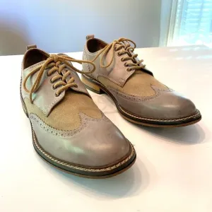 Lucky Men's Hudson Cement Leather‎ &amp; Canvas Wingtip Shoes US Size 11.5 M