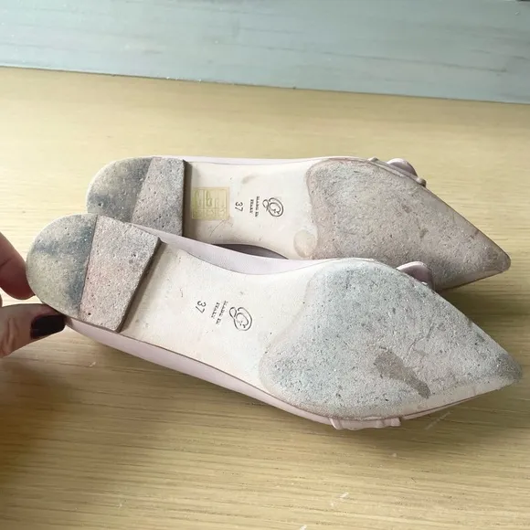 M. GEMI Abbracci Blush Bow Leather flats Size 7