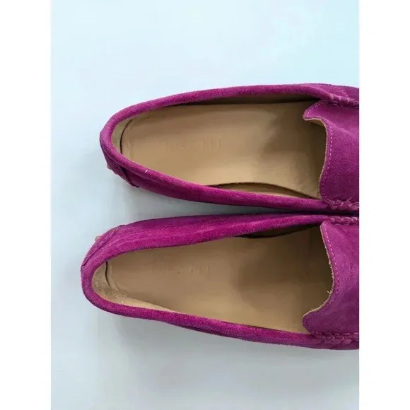 M. GEMI Felize Suede Driver Moccasin Flats in Pink Size 40.5/9 US Grape