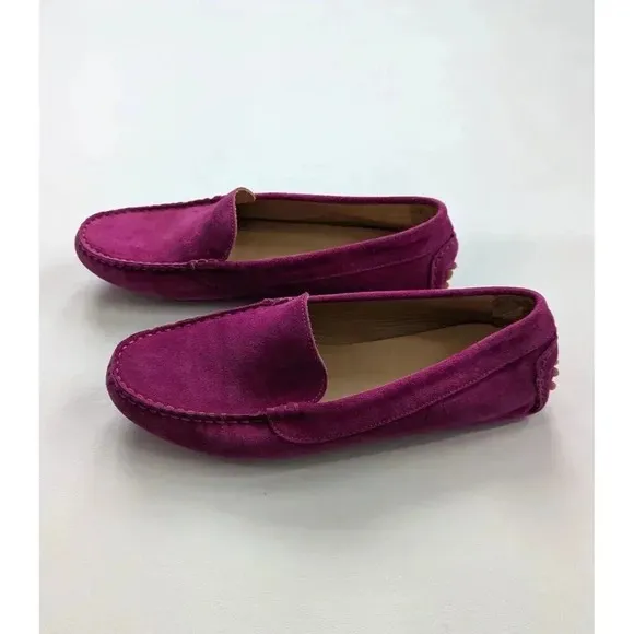 M. GEMI Felize Suede Driver Moccasin Flats in Pink Size 40.5/9 US Grape