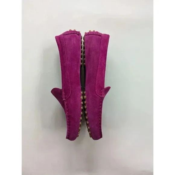 M. GEMI Felize Suede Driver Moccasin Flats in Pink Size 40.5/9 US Grape