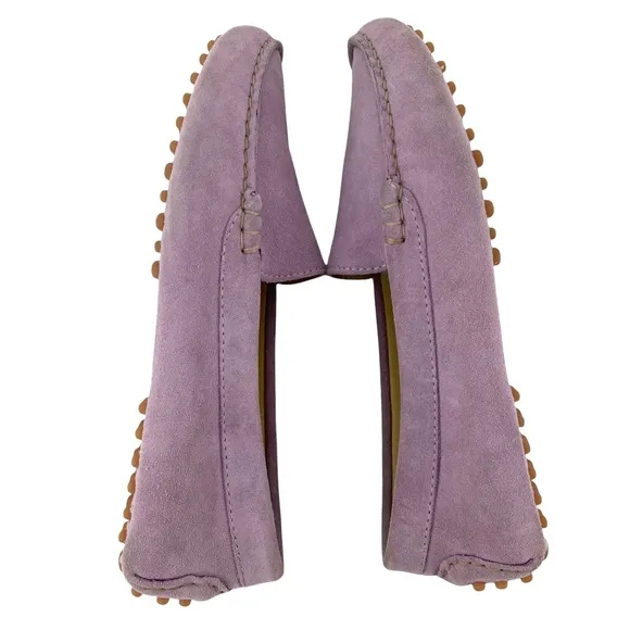 M. Gemi Felize Suede Leather Driver Loafer Lilac Purple Flats Italy Moccasins 7